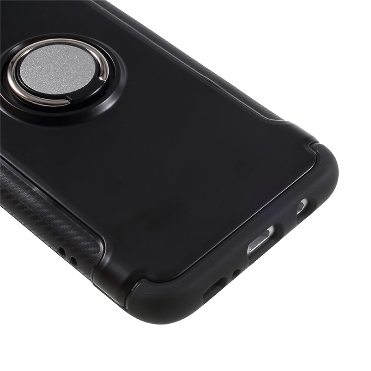 Magnetic Ring Holder TPU PC Back Case for Samsung Galaxy S8 G950 - Black-8