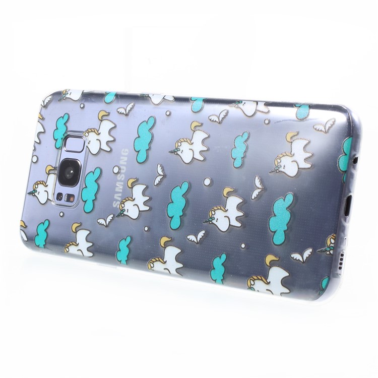 Super Thin Pattern Printing TPU Back Case for Samsung Galaxy S8+ G955 - White Horses-4