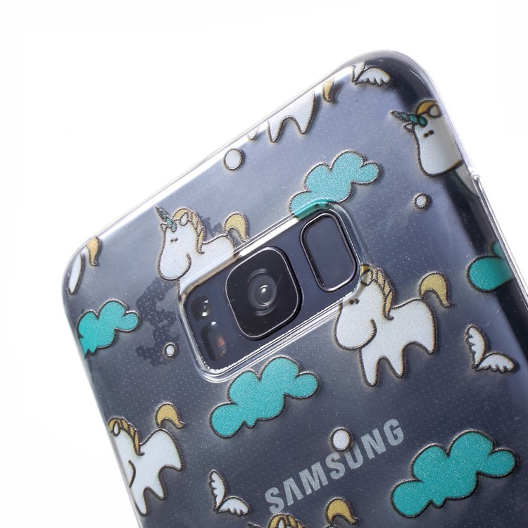 Super Thin Pattern Printing TPU Back Case for Samsung Galaxy S8+ G955 - White Horses-5
