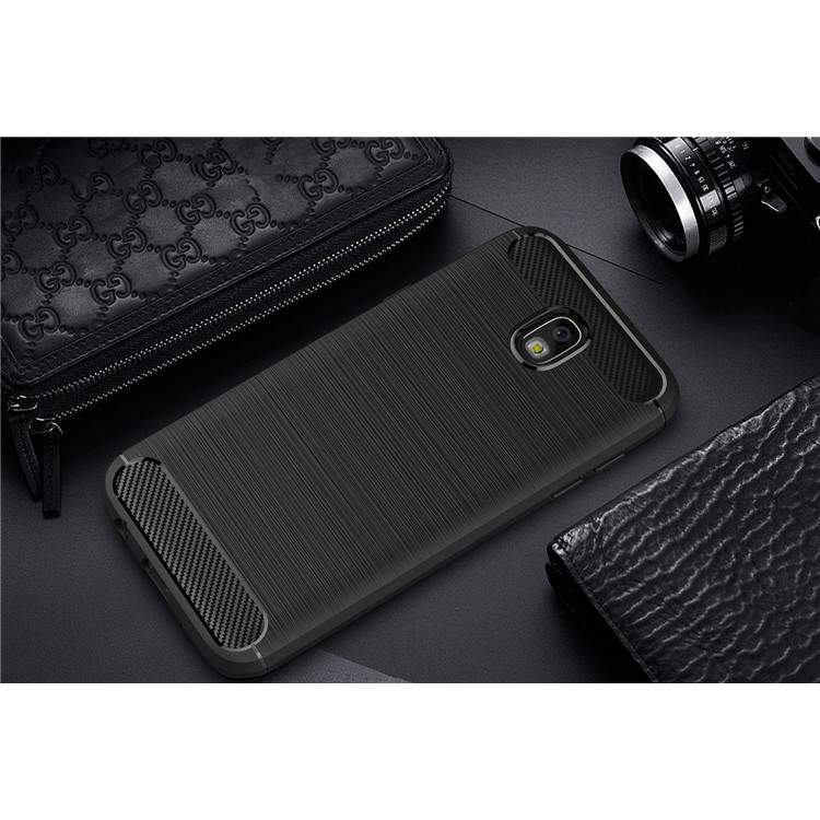Carbon Fibre Brushed TPU Case for Samsung Galaxy J7 (2017) EU Version - Black-10