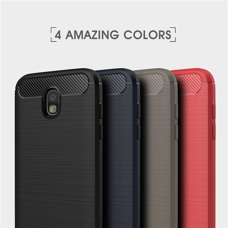 Carbon Fibre Brushed TPU Case for Samsung Galaxy J7 (2017) EU Version - Black-11
