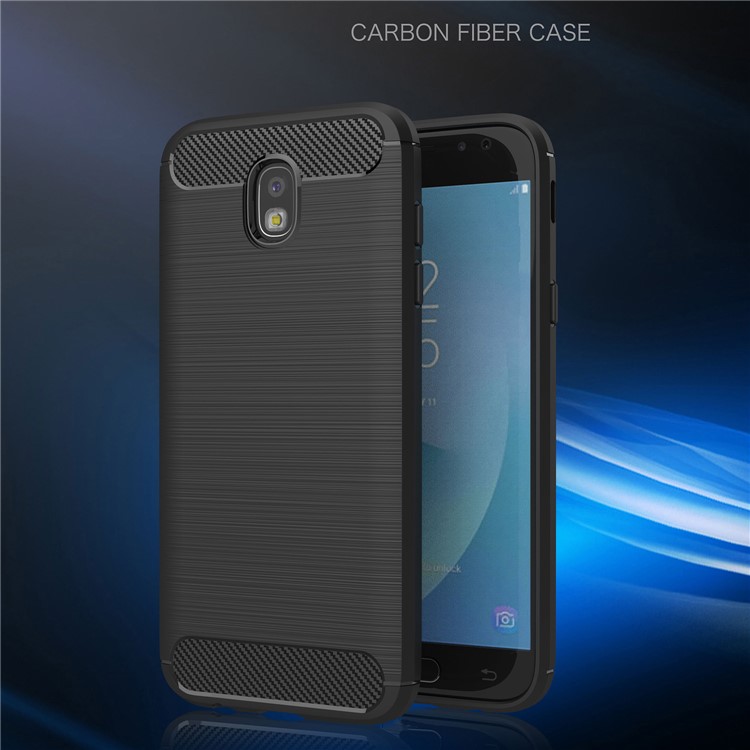 Carbon Fibre Brushed TPU Case for Samsung Galaxy J7 (2017) EU Version - Black-2