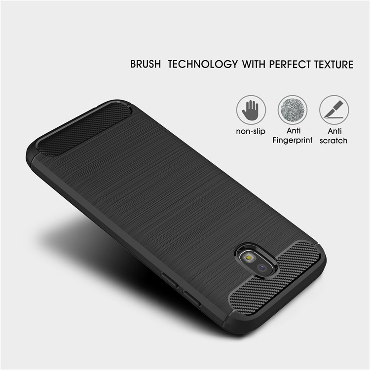Carbon Fibre Brushed TPU Case for Samsung Galaxy J7 (2017) EU Version - Black-3