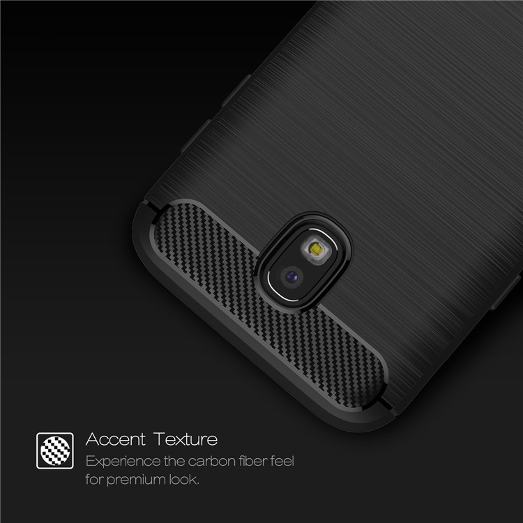Carbon Fibre Brushed TPU Case for Samsung Galaxy J7 (2017) EU Version - Black-4