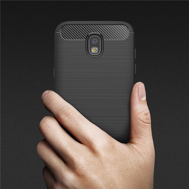 Carbon Fibre Brushed TPU Case for Samsung Galaxy J7 (2017) EU Version - Black-8