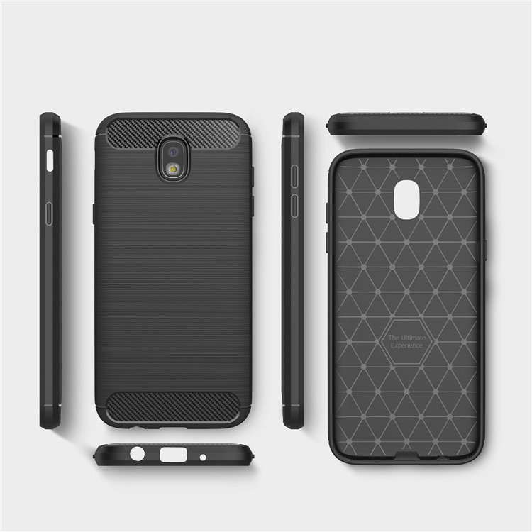 Carbon Fibre Brushed TPU Case for Samsung Galaxy J7 (2017) EU Version - Black-9