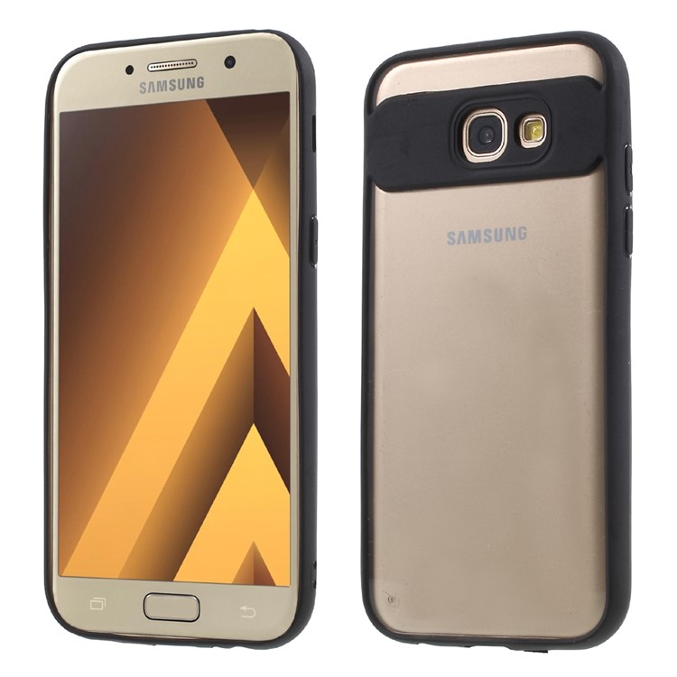 TPU Edge + Crystal Acrylic Back Hybrid Case for Samsung Galaxy A3 (2017) - Black-1