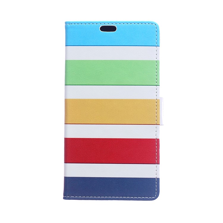 

For Samsung Galaxy J3 (2017) EU Version Patterned PU Leather Protective Stand Case - Colorized Stripes, Other Samsung Models