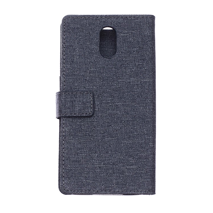 Cloth Texture Wallet Leather Shell Cover for Samsung Galaxy J3 (2017) EU Version - Black-2