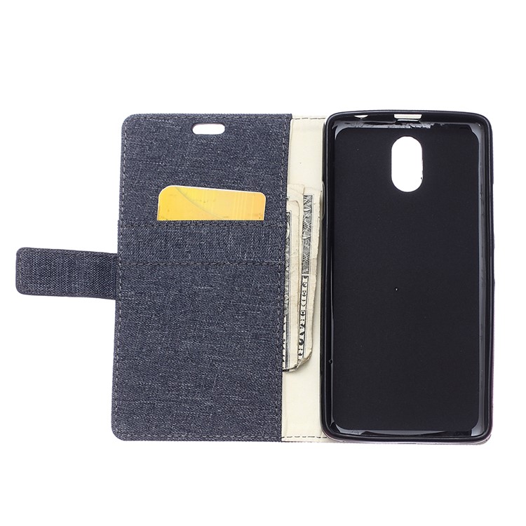 Cloth Texture Wallet Leather Shell Cover for Samsung Galaxy J3 (2017) EU Version - Black-3