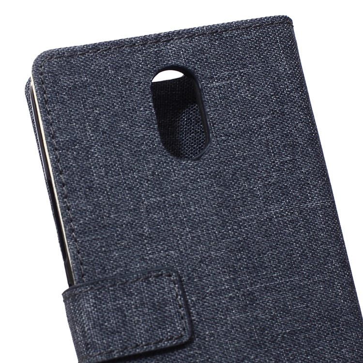 Cloth Texture Wallet Leather Shell Cover for Samsung Galaxy J3 (2017) EU Version - Black-4