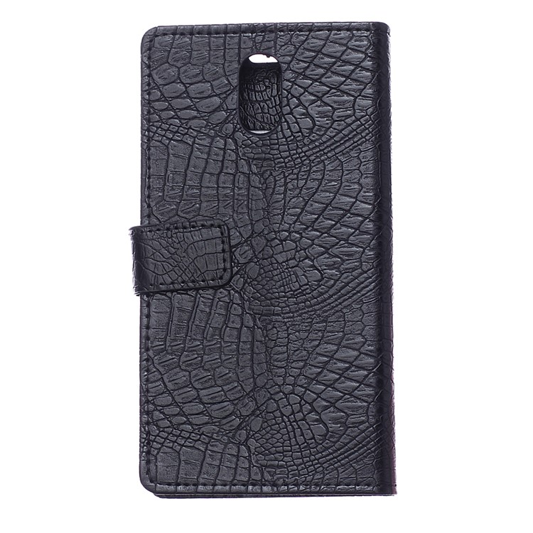 Crocodile Skin Wallet Leather Stand Phone Protector for Samsung Galaxy J5 (2017) EU Version - Black-2