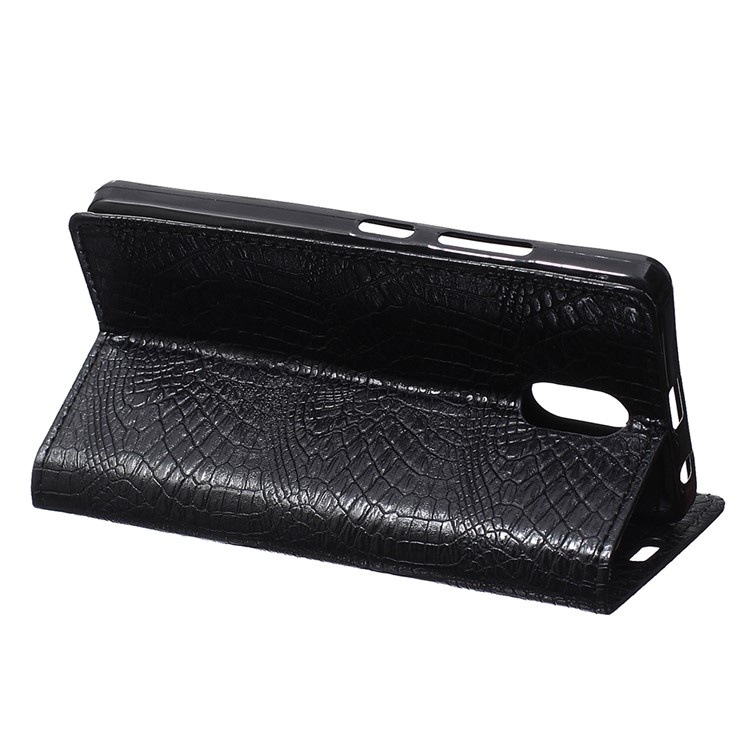 Crocodile Skin Wallet Leather Stand Phone Protector for Samsung Galaxy J5 (2017) EU Version - Black-5