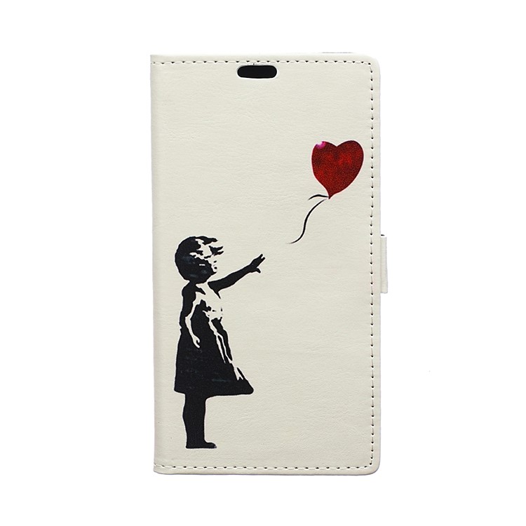 

For Samsung Galaxy J7 (2017) EU Version Patterned PU Leather Phone Case - Girl Releasing Heart, Galaxy J7 (2017)