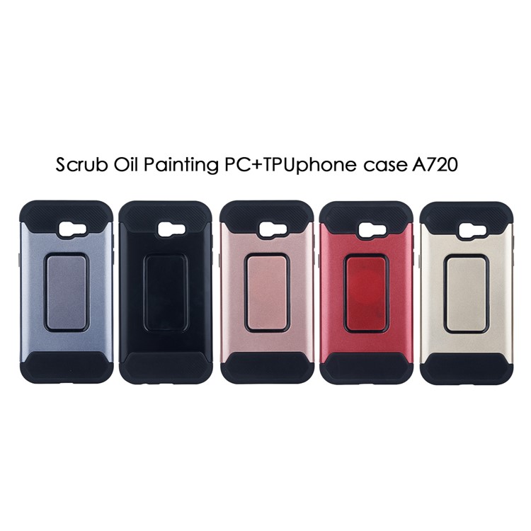 Cool 2-in-1 PC+TPU Kickstand Combo Back Cover (Built-in Magnetic Holder Metal Sheet) for Samsung Galaxy A5 (2017) SM-A520F - Black-2