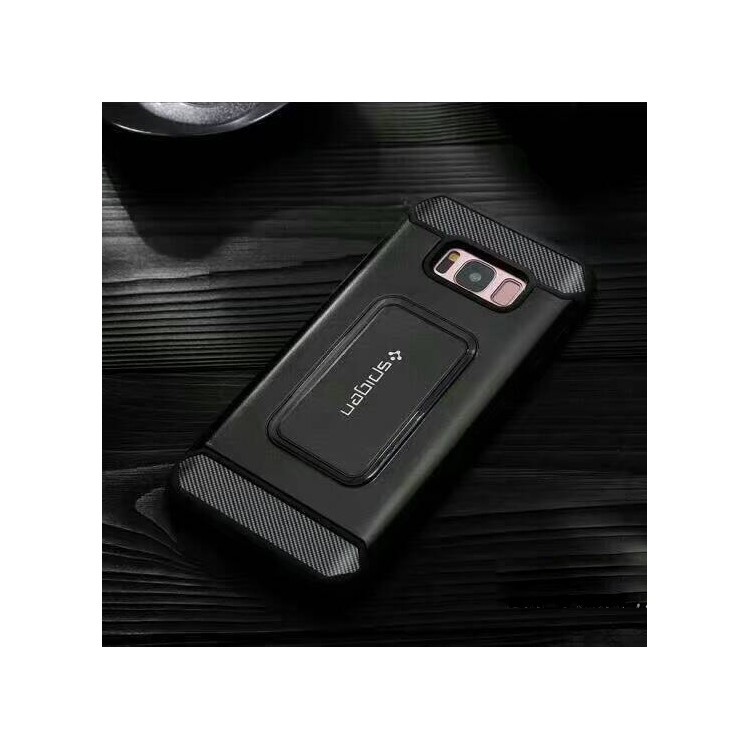 For Samsung Galaxy S8+ SM-G955 Cool 2-in-1 PC+TPU Kickstand Combo Back Cover (Built-in Magnetic Holder Metal Sheet) - Black-1