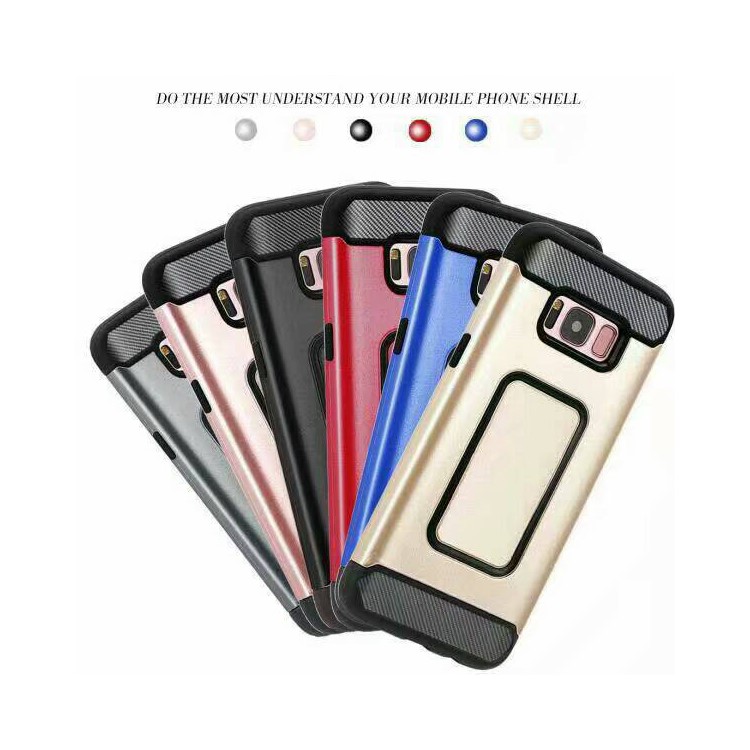 For Samsung Galaxy S8+ SM-G955 Cool 2-in-1 PC+TPU Kickstand Combo Back Cover (Built-in Magnetic Holder Metal Sheet) - Black-2