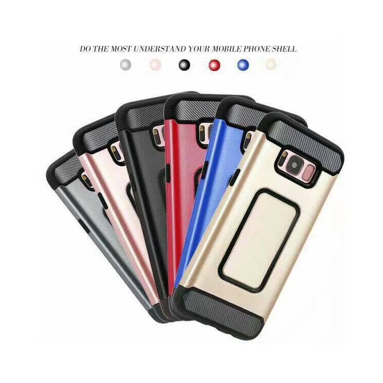 Cool 2-in-1 PC+TPU Kickstand Combo Mobile Phone Accessory Shell (Built-in Magnetic Holder Metal Sheet) for Samsung Galaxy S8+ SM-G955 --2