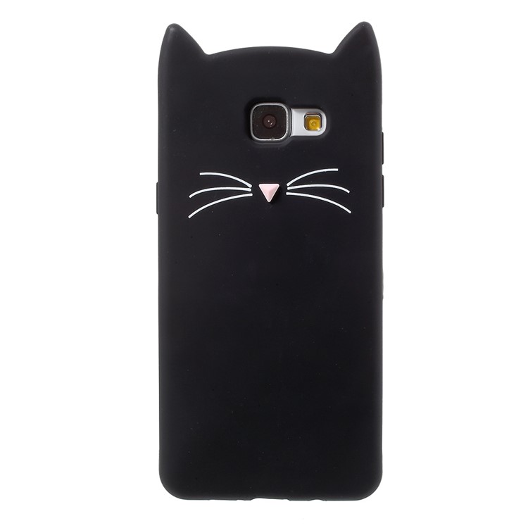 Moustach Cat Soft Silicone Back Case for Samsung Galaxy A3 SM-A310F (2016) - Black-1