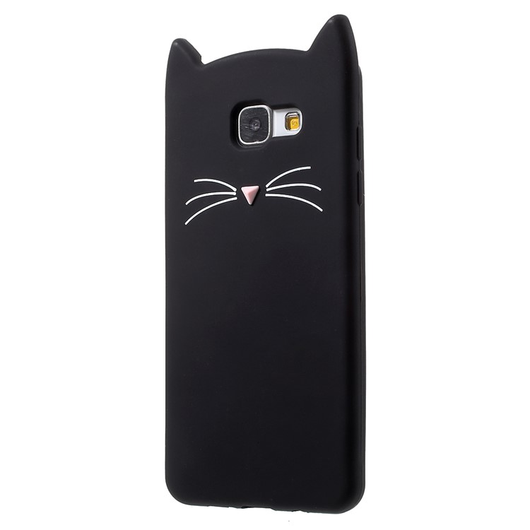Moustach Cat Soft Silicone Back Case for Samsung Galaxy A3 SM-A310F (2016) - Black-2