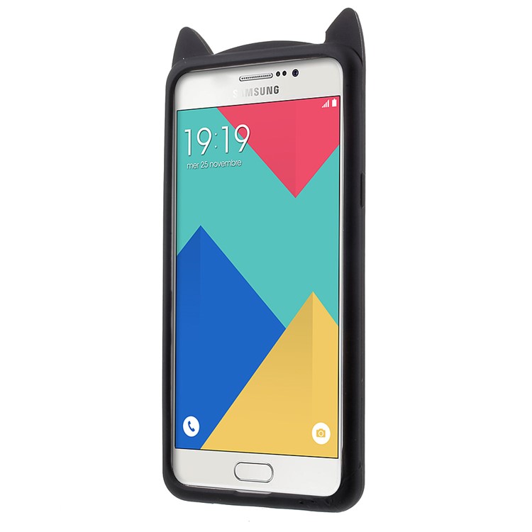 Moustach Cat Soft Silicone Back Case for Samsung Galaxy A3 SM-A310F (2016) - Black-3