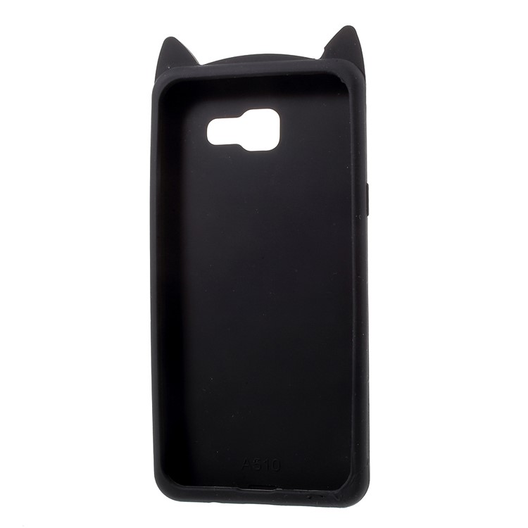 Moustach Cat Soft Silicone Back Case for Samsung Galaxy A3 SM-A310F (2016) - Black-5
