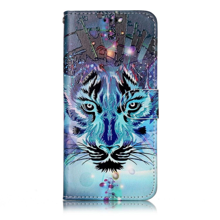 Pattern Printing Embossed Leather Protective Phone Case for Samsung Galaxy S8 G950 - Tiger-2
