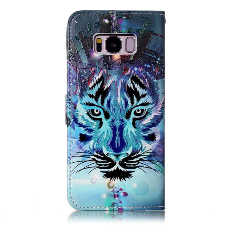 Pattern Printing Embossed Leather Protective Phone Case for Samsung Galaxy S8 G950 - Tiger-3