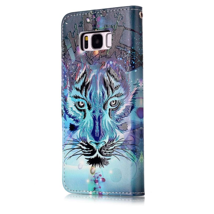 Pattern Printing Embossed Leather Protective Phone Case for Samsung Galaxy S8 G950 - Tiger-5