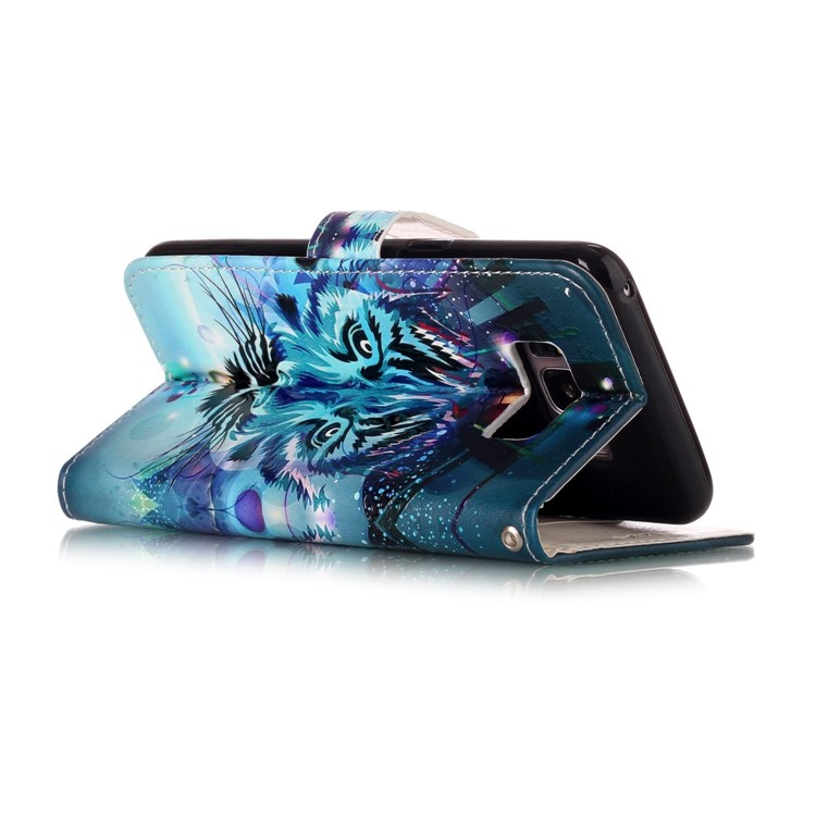 Pattern Printing Embossed Leather Protective Phone Case for Samsung Galaxy S8 G950 - Tiger-7