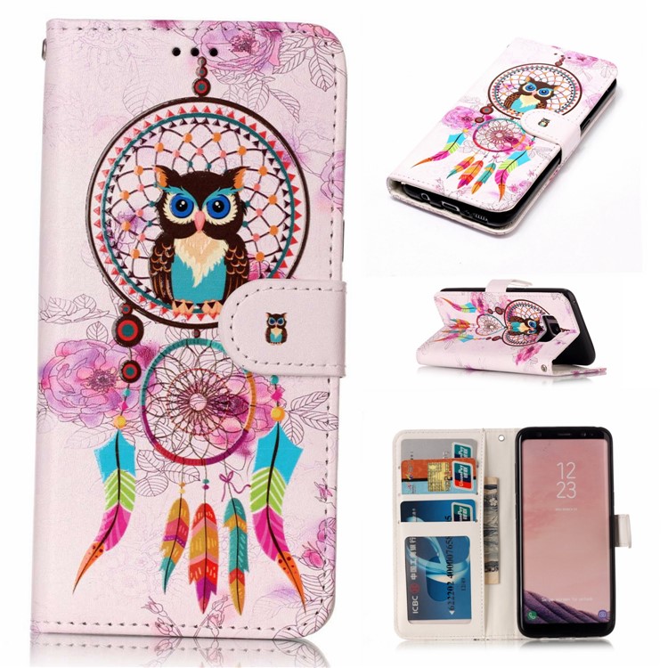 

Embossed Pattern Printing Leather Phone Cover for Samsung Galaxy S8 G950 - Dream Catcher