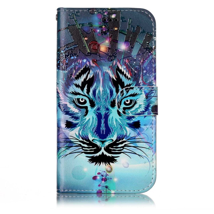 Pattern Printing Embossed Glossy Leather Protective Phone Case for Samsung Galaxy A5 (2017) SM-A520 - Tiger-2