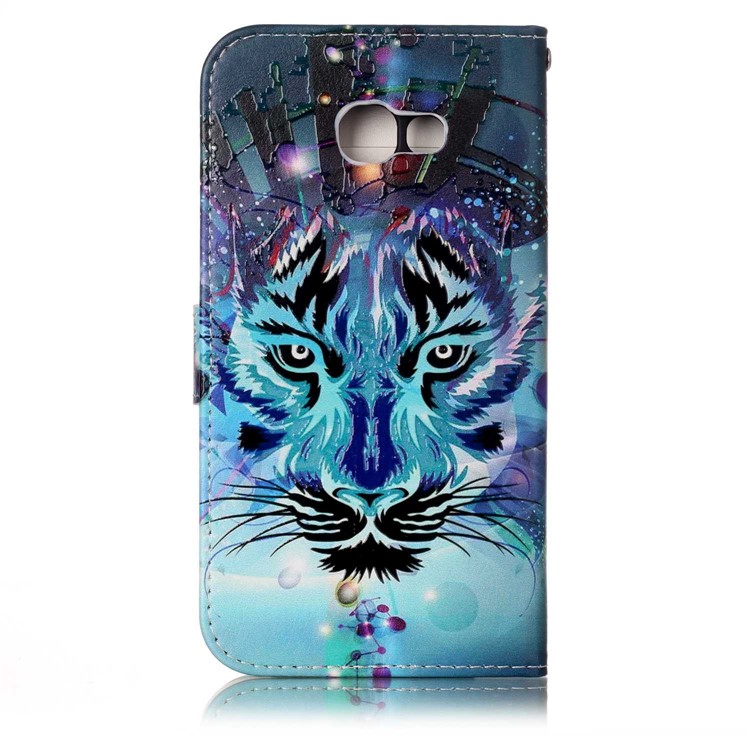 Pattern Printing Embossed Glossy Leather Protective Phone Case for Samsung Galaxy A5 (2017) SM-A520 - Tiger-3