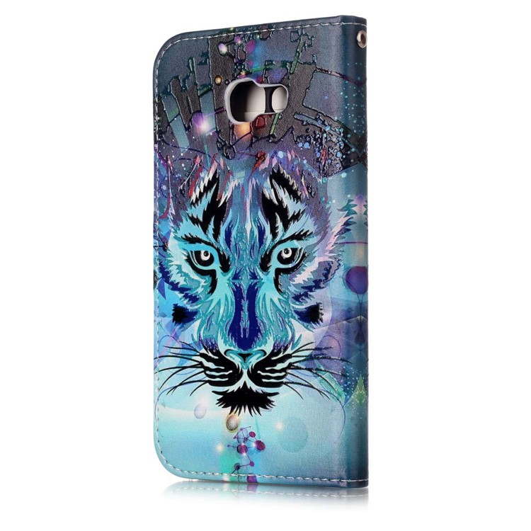 Pattern Printing Embossed Glossy Leather Protective Phone Case for Samsung Galaxy A5 (2017) SM-A520 - Tiger-5