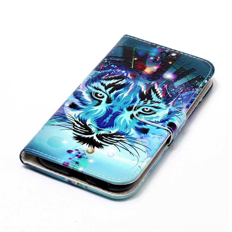 Pattern Printing Embossed Glossy Leather Protective Phone Case for Samsung Galaxy A5 (2017) SM-A520 - Tiger-6