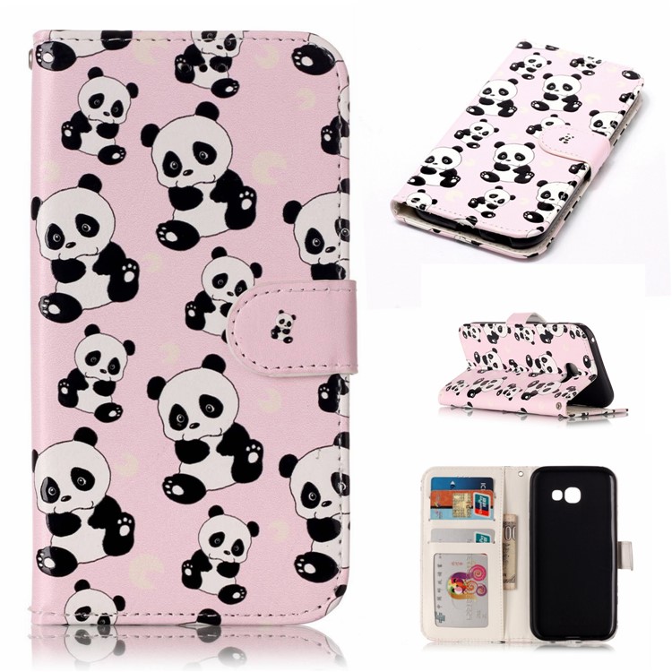 

Folio Pattern Printing Embossed Leather Protective Phone Case for Samsung Galaxy A5 (2017) SM-A520 - Panda, Galaxy A5 (2017)