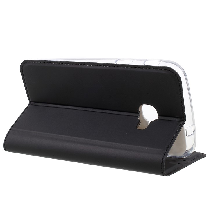Ultra-thin Stand Leather Mobile Phone Case for Samsung Galaxy Xcover 4 - Black-4