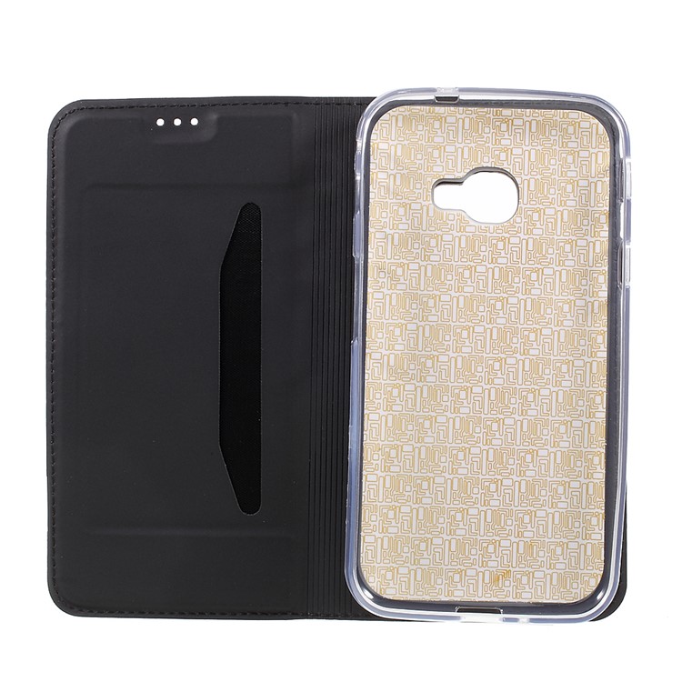 Ultra-thin Stand Leather Mobile Phone Case for Samsung Galaxy Xcover 4 - Black-5