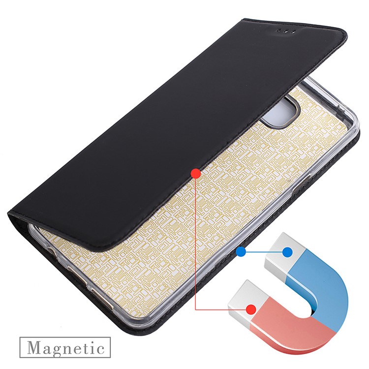 Ultra-thin Stand Leather Mobile Phone Case for Samsung Galaxy Xcover 4 - Black-6