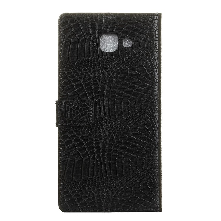 Crocodile Leather Wallet Mobile Phone Casing for Samsung Galaxy J7 Max - Black-2