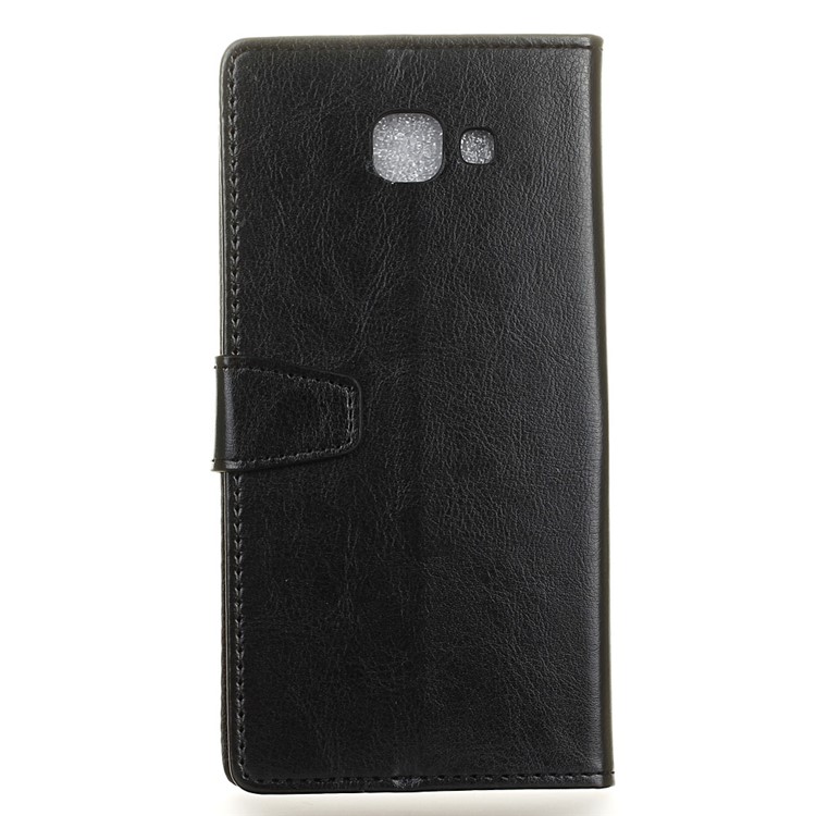 Crazy Horse Skin Leather Wallet Stand Cover for Samsung GALAXY J7 Max - Black-2