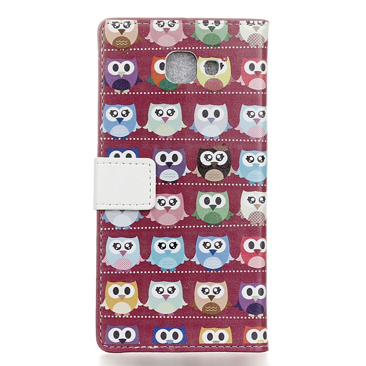 Pattern Printing Wallet Leather Foldable Casing Accessory for Samsung Galaxy J7 Max - Purple Background Owls-2