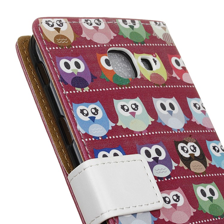 Pattern Printing Wallet Leather Foldable Casing Accessory for Samsung Galaxy J7 Max - Purple Background Owls-6