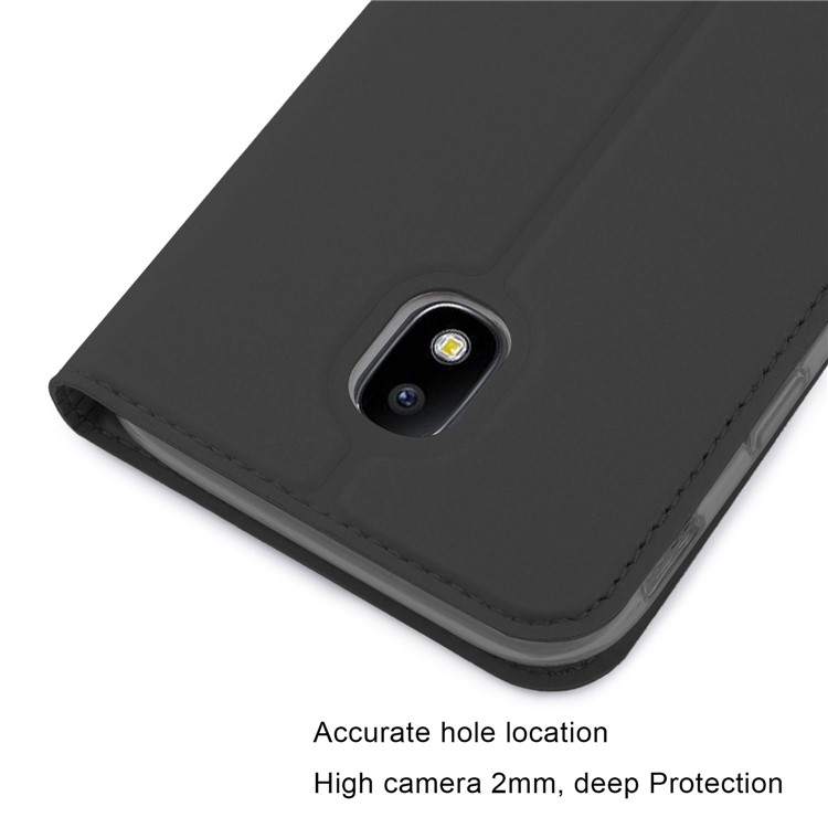 For Samsung Galaxy J5 (2017) EU Version Auto-absorbed Leather Stand Cell Phone Case Accessory with Card Holder - Black-2