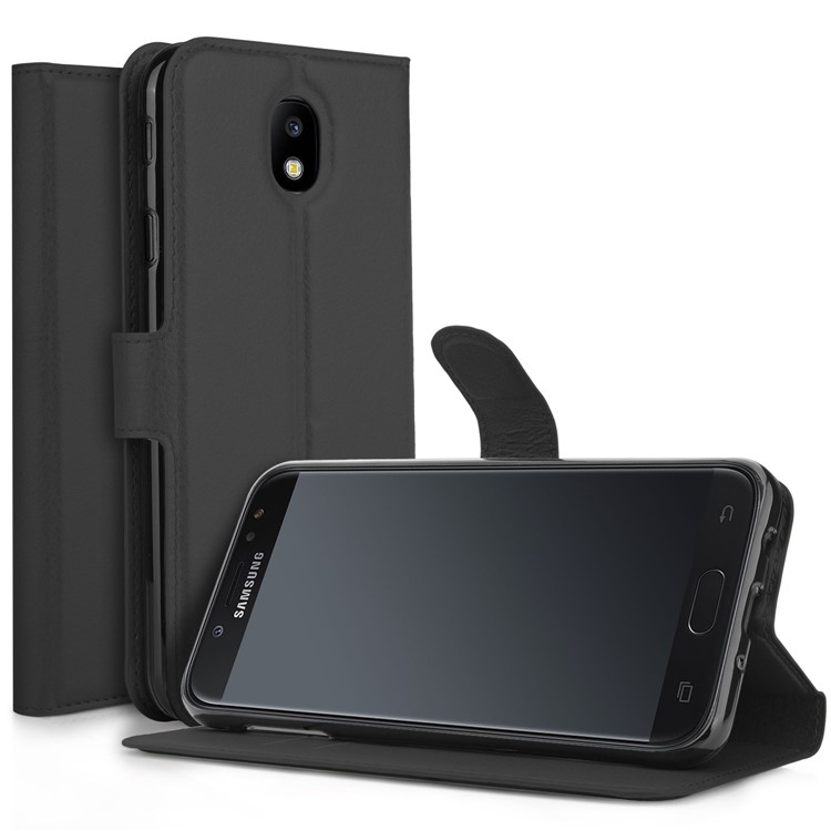 PU Leather Wallet Stand Mobile Phone Case for Samsung Galaxy J7 (2017) EU Version - Black-1