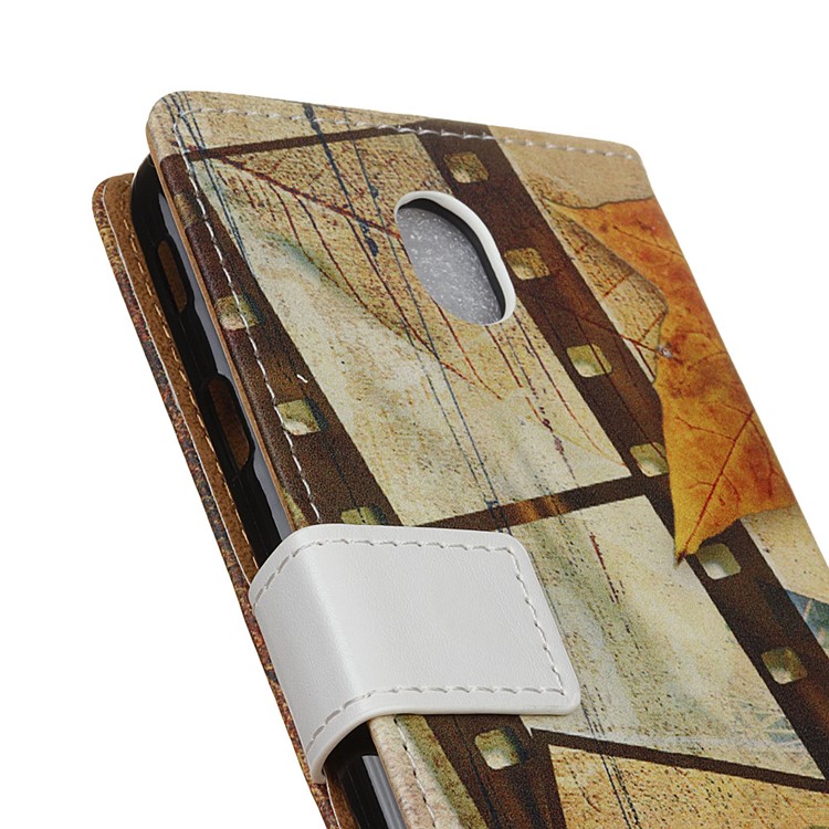 Patterned Leather Wallet Phone Casing for Samsung Galaxy J5 (2017) EU Version - Eiffel Tower and Maple Leaves-3