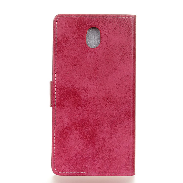 Vintage estilo de la cartera de cuero Flip Stand caso cubierta para Samsung Galaxy J5(2017) EU versión - rosa-2