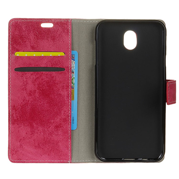 Vintage estilo de la cartera de cuero Flip Stand caso cubierta para Samsung Galaxy J5(2017) EU versión - rosa-4