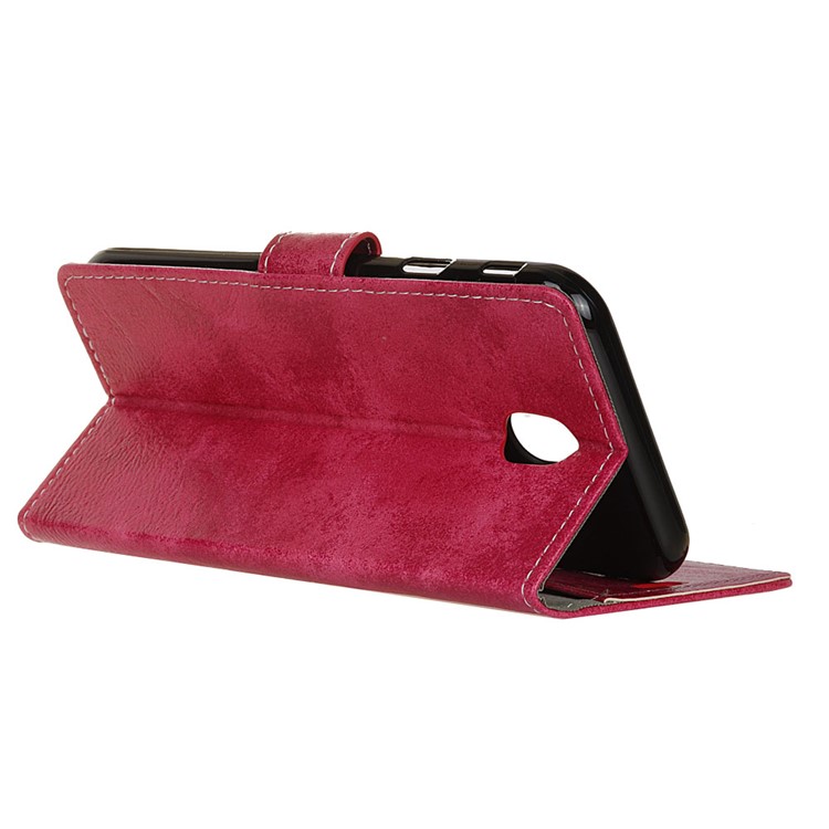 Vintage estilo de la cartera de cuero Flip Stand caso cubierta para Samsung Galaxy J5(2017) EU versión - rosa-5
