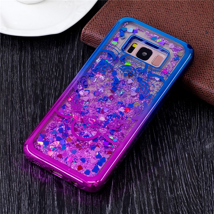 

Electroplating Edges Liquid Glitter Powder Quicksand TPU Mobile Casing for Samsung Galaxy S8 Plus SM-G955 - Henna Lotus